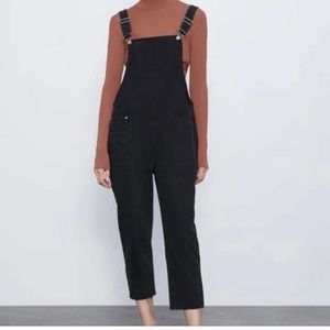 Black Denim Overalls